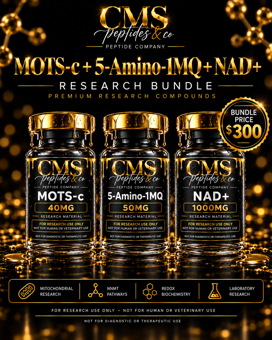 MOTS-c + 5-Amino-1MQ + NAD+ Research Bundle